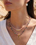 Rainbow Love Natural Stone Necklace