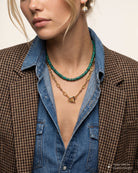 Solene Malachite Disc Necklace