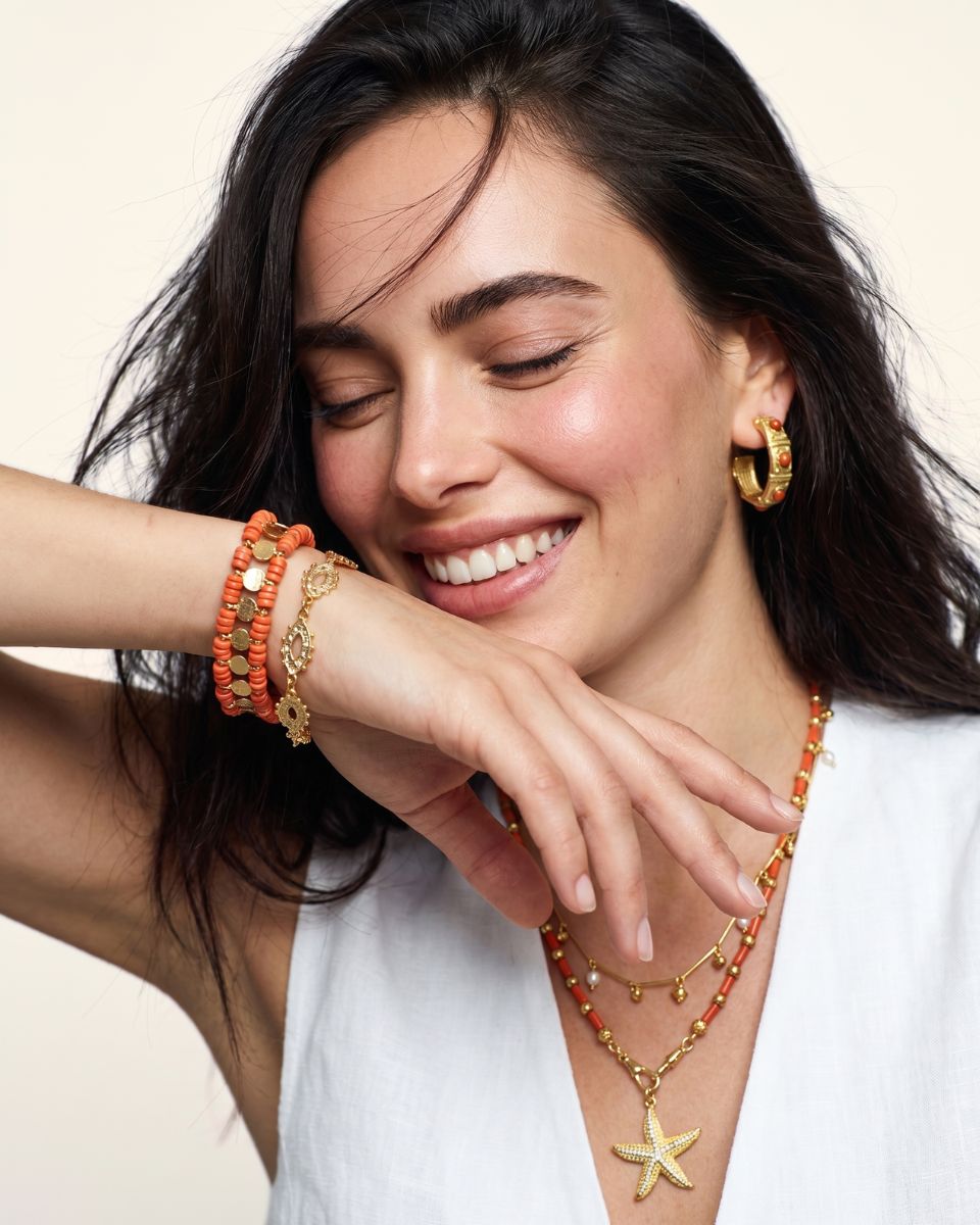 Sunset Star Coral Necklace - 0