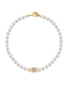 Vivienne Pearl & Clear Crystal Necklace
