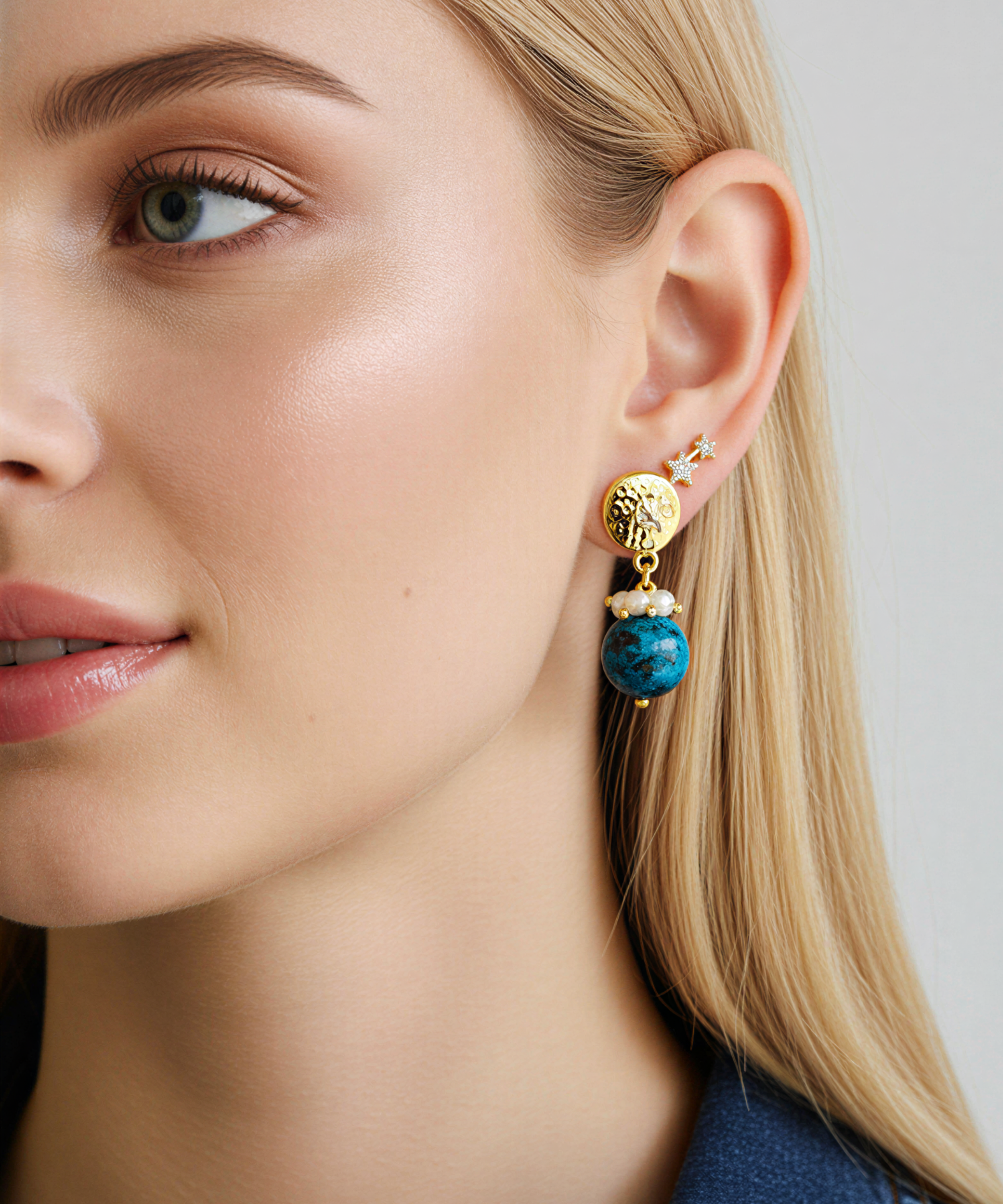 Berrin özkan-Bonbon Blue Earrings-Earring-2-milagron.live