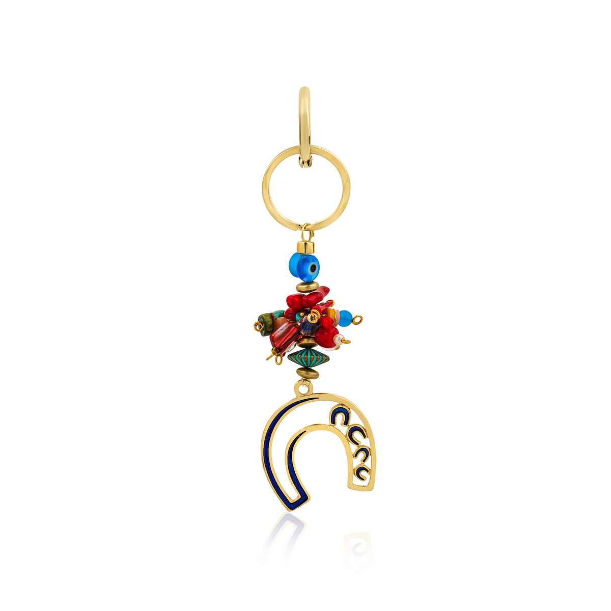 Berrin özkan-Efsun Navy Horseshoe Keychain / Bag Charm-Key Chain-1-milagron.live