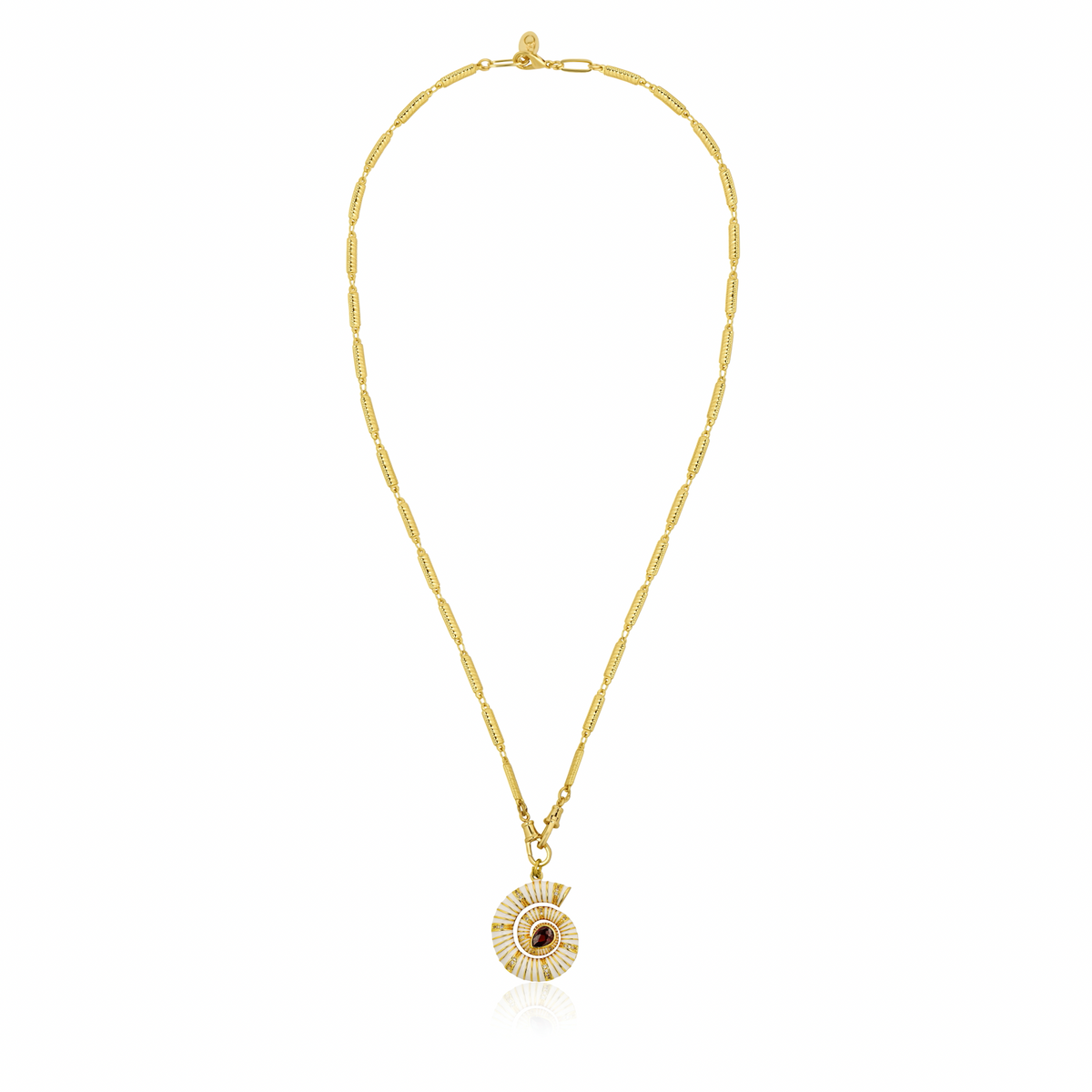 Berrin özkan-Helios Spiral White Chain Necklace-Necklaces-1-milagron.live