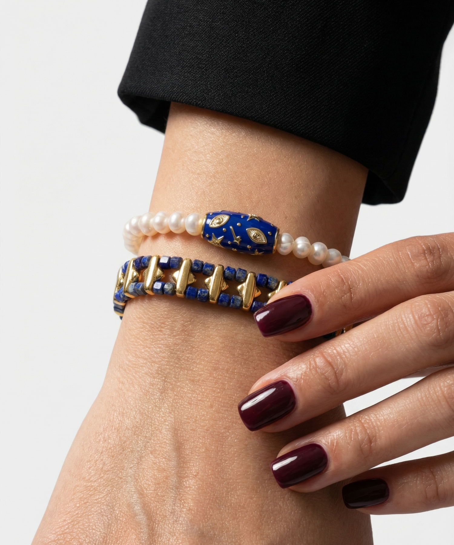 Berrin özkan-Pearl Galaxy Navy Bracelet-Bracelet-2-milagron.live