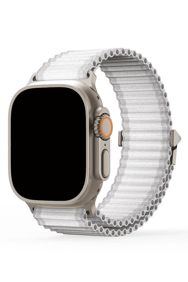 Apple Watch Uyumlu Round Pipe Kordon, Kırık Beyaz