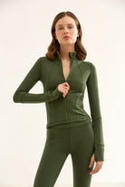 Birdiejay-Birdiesmooth Icon Mode Cropped Pilates Jacket Koyu Zeyti̇n Yeşi̇li̇ Crop Pilates Ceketi-Ceketler-9-milagron.live