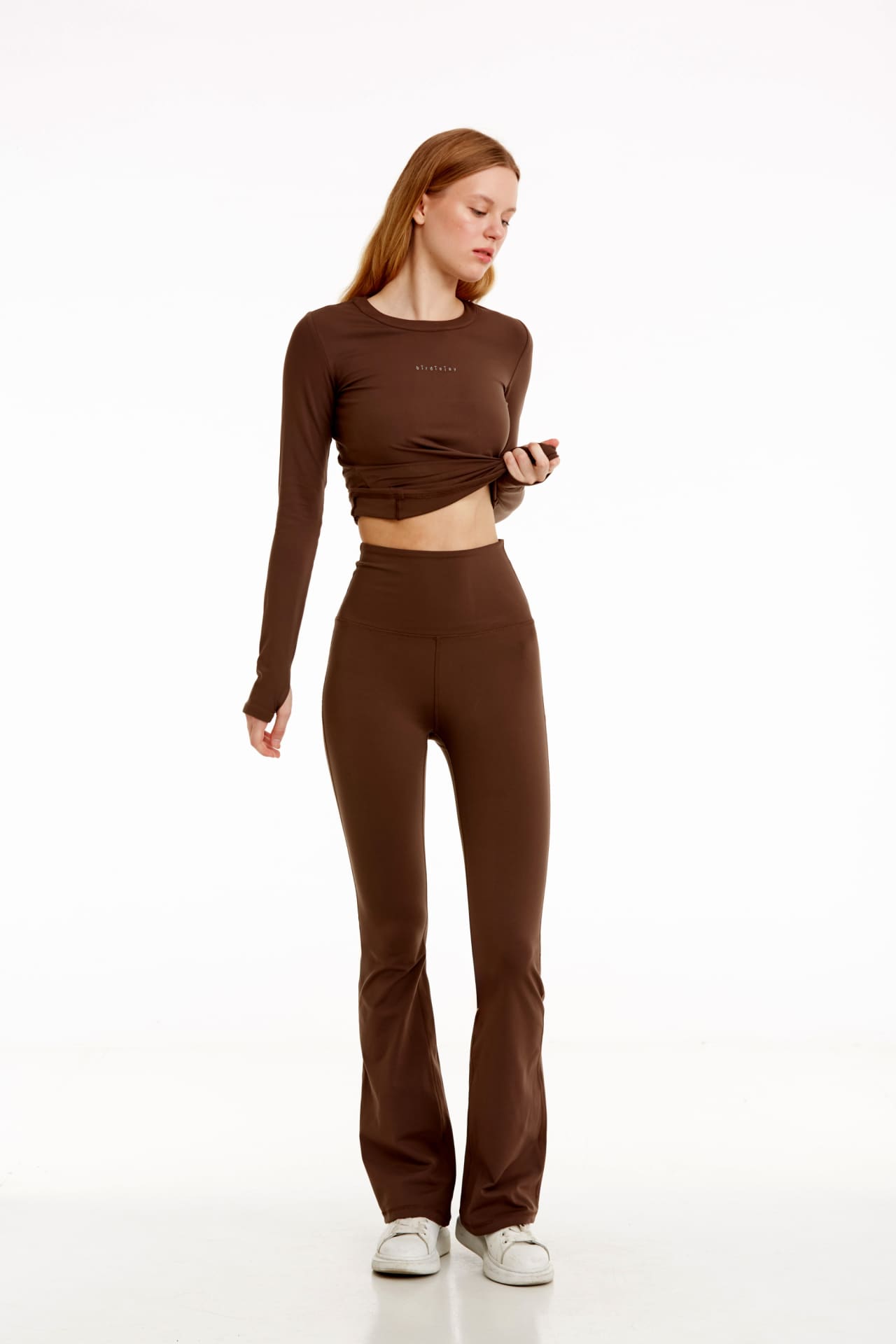 Birdiejay-Birdiesmooth Made For Walking Bootcut Leggings Koyu Kahve Bootcut Yoga Ve Spor Taytı-Spor ve Yoga Taytları-4-milagron.live