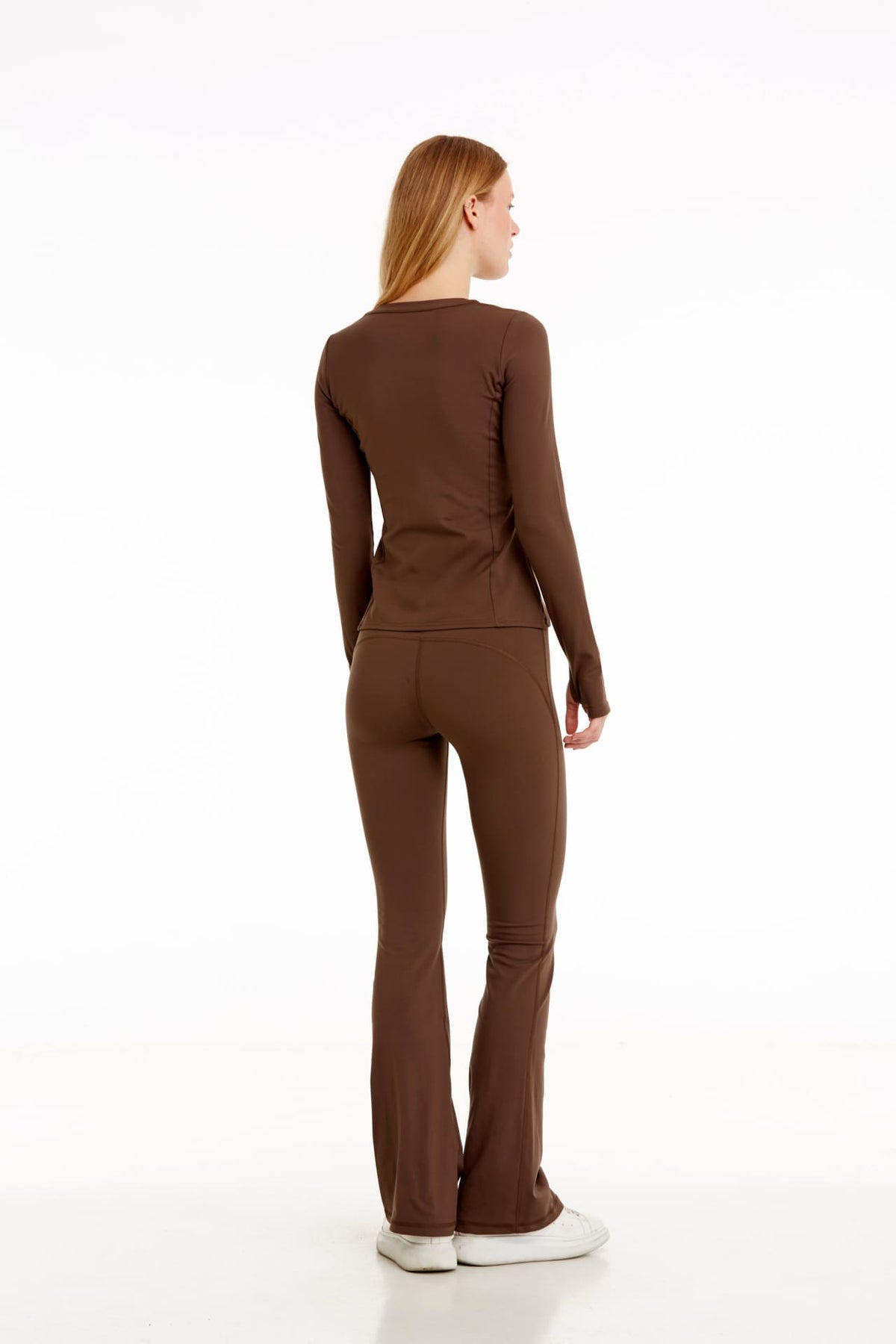Birdiejay-Birdiesmooth Made For Walking Bootcut Leggings Koyu Kahve Bootcut Yoga Ve Spor Taytı-Spor ve Yoga Taytları-7-milagron.live