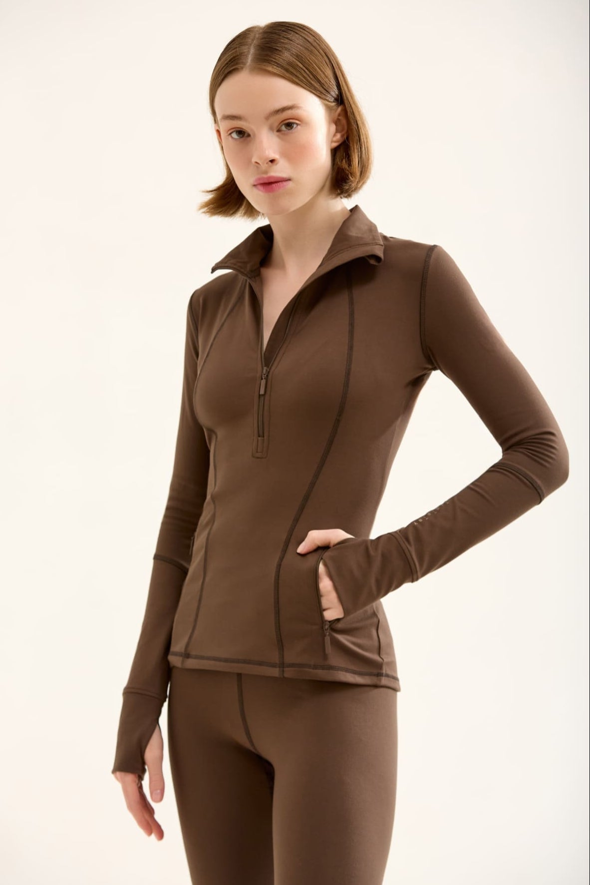 Birdiejay-Birdiesmooth Statement Half Zip Kahverengi̇ Yarim Fermuarli üst-2-milagron.live