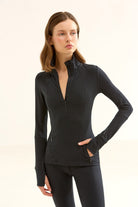 Birdiejay-Birdiesmooth Statement Half Zip Si̇yah Yarim Fermuarli üst-Half Zip Üstler-3-milagron.live