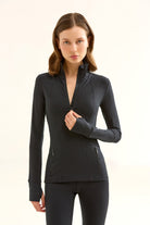 Birdiejay-Birdiesmooth Statement Half Zip Si̇yah Yarim Fermuarli üst-Half Zip Üstler-4-milagron.live