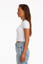 Birdiejay-Birdiesmooth Your New Go To Baby Tee Beyaz Kisa Kollu T Shirt-T-Shirts-6-milagron.live
