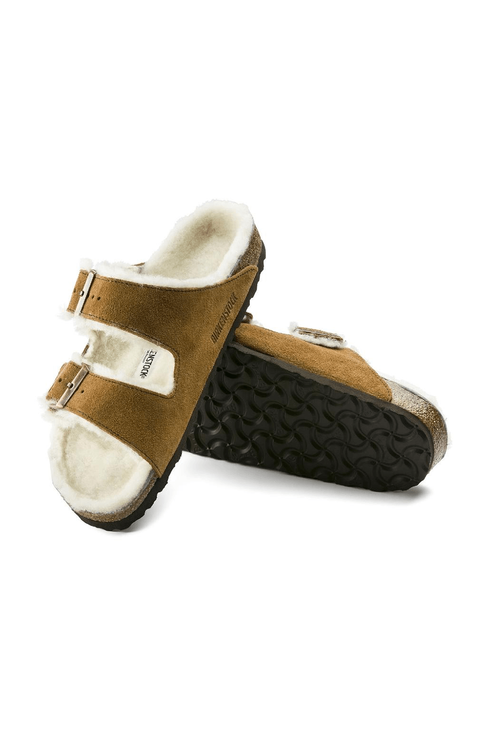 Birkenstock-Arizona Suede Shearling-Sandalet & Terlik-4-milagron.live