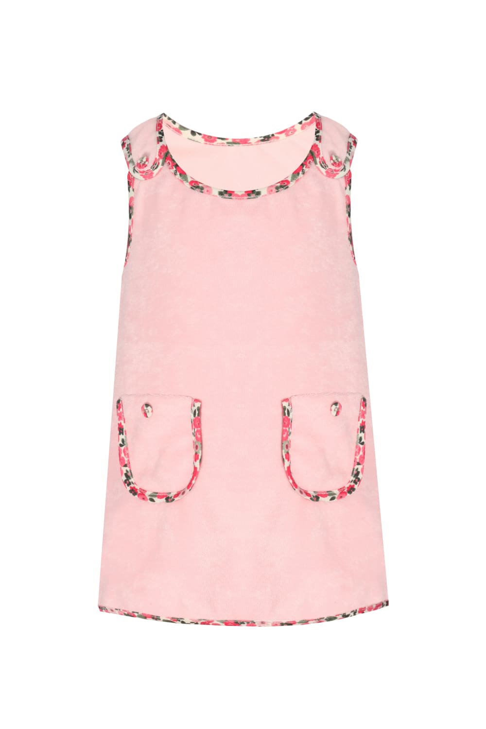 Bleu Lapin-Pink Flora Havlu Elbise-Çocuk Elbise & Tulum-2-milagron.live