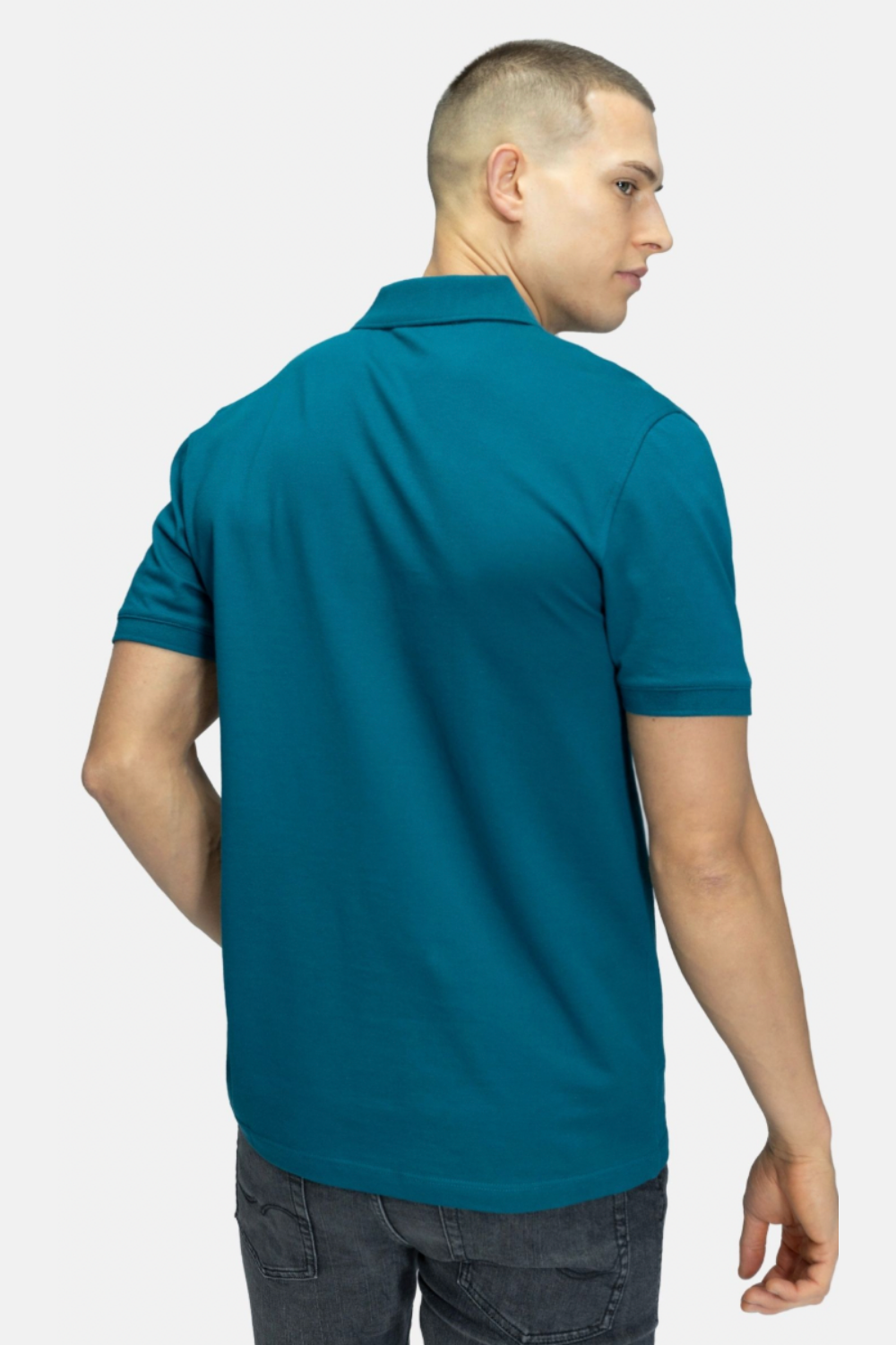 Blinky London-Erkek Merserize Petrol Yeşili Plaket Şeritli Polo Yaka Pike T-shirt-T-Shirts-2-milagron.live