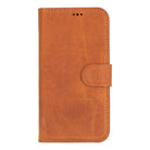 Aurel Magna Mocca Sand Deri Iphone 16 Pro (6.3") Wallet Case – Rfid Korumalı & Magsafe Uyumlu
