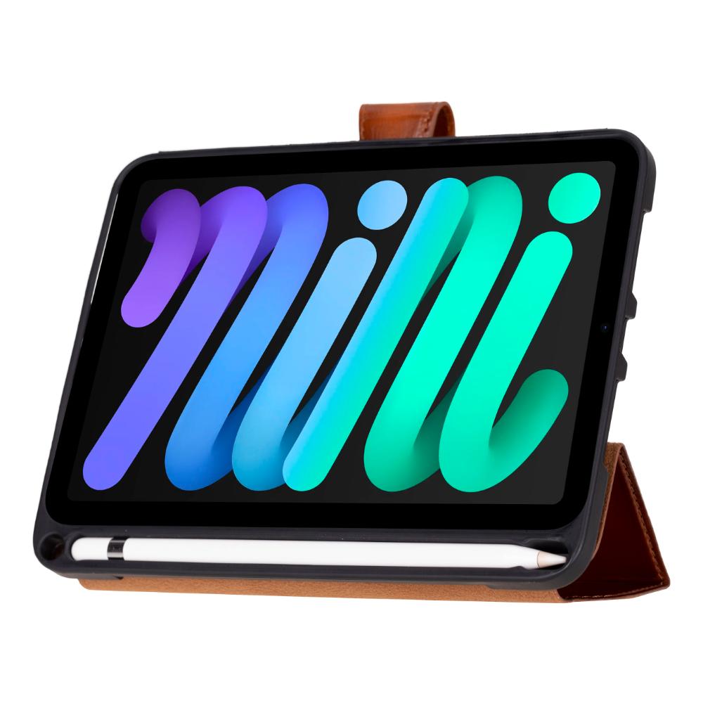 Bloominbag-Bloom Case Trigon Tan Apple I Pad Mini (2024) Hakiki Deri Kılıf-4-milagron.live