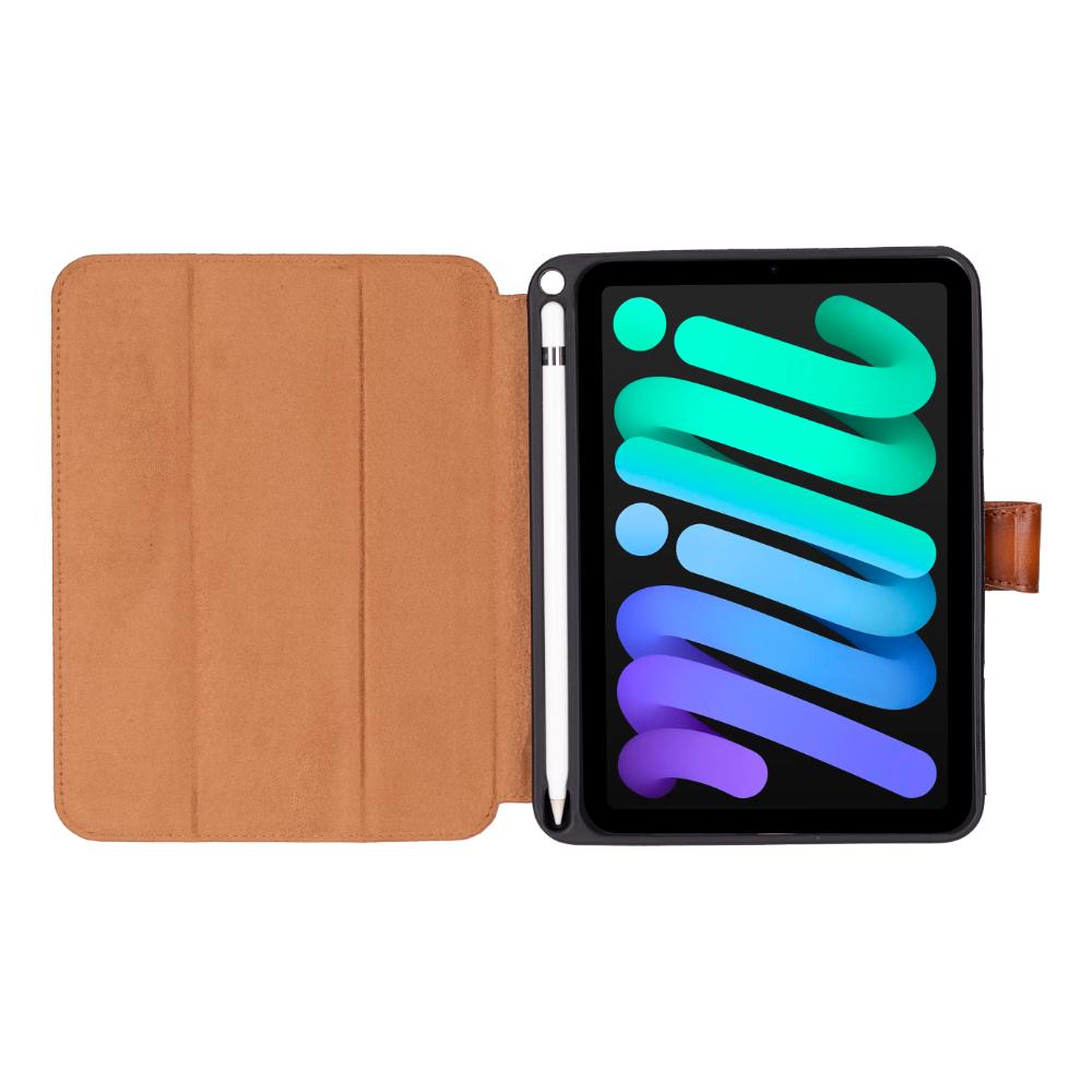 Bloominbag-Bloom Case Trigon Tan Apple I Pad Mini (2024) Hakiki Deri Kılıf-5-milagron.live