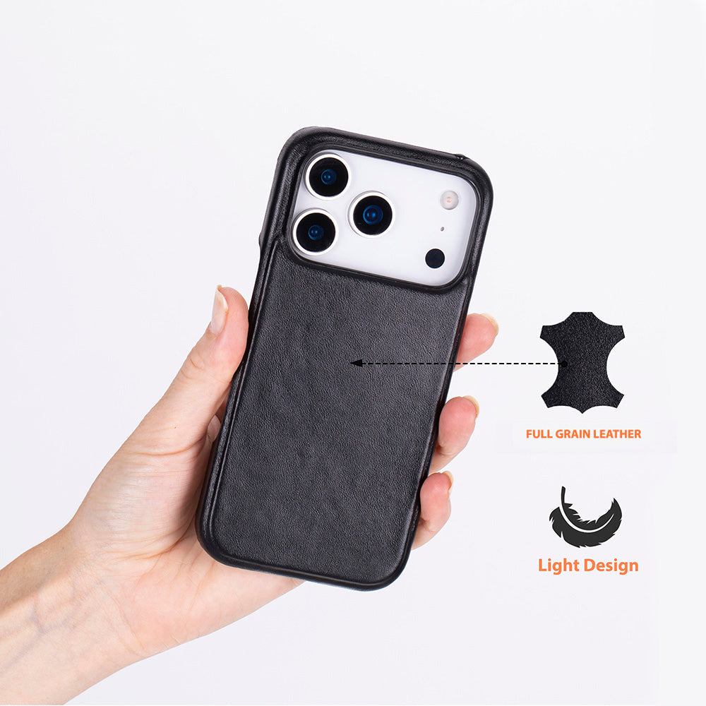 Bloominbag-Bloom Case Ultimate Jacket Obsidian Black – Apple I Phone 17 Pro (6.3") Hakiki Deri Kılıf-2-milagron.live
