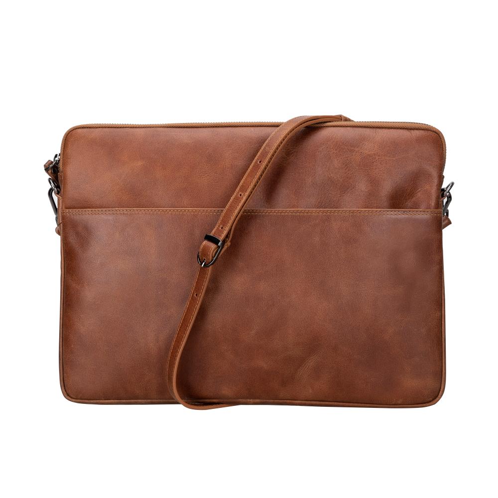 Bloominbag-Bloom Sleeve Leeds 14" Cognac Brown Hakiki Deri Laptop & Tablet Kılıfı-1-milagron.live