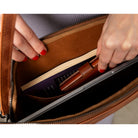 Bloominbag-Bloom Sleeve Leeds 14" Cognac Brown Hakiki Deri Laptop & Tablet Kılıfı-4-milagron.live