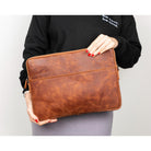 Bloominbag-Bloom Sleeve Leeds 14" Cognac Brown Hakiki Deri Laptop & Tablet Kılıfı-5-milagron.live