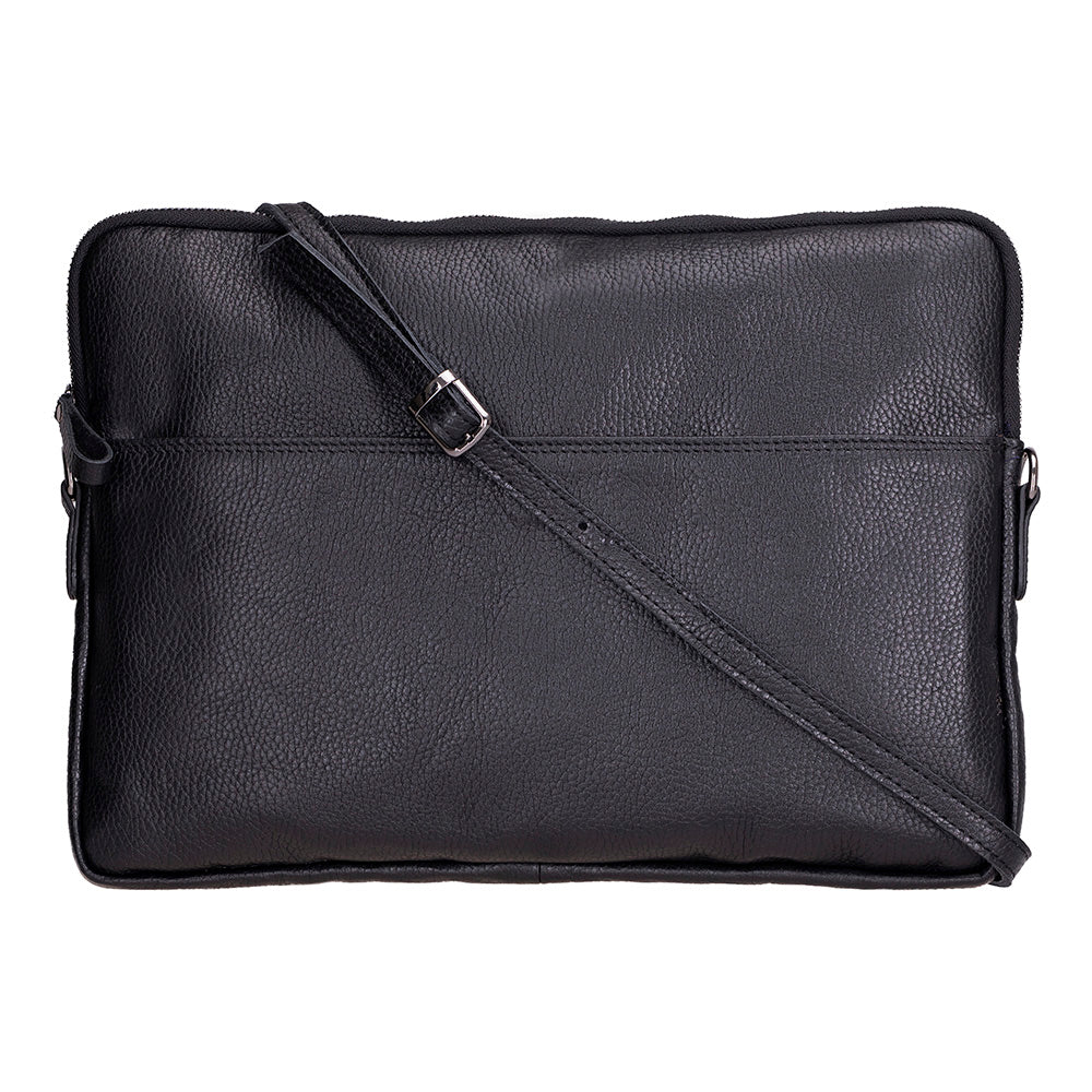 Bloominbag-Bloom Sleeve Leeds 16" Obsidian Black Hakiki Deri Laptop & Tablet Kılıfı-1-milagron.live
