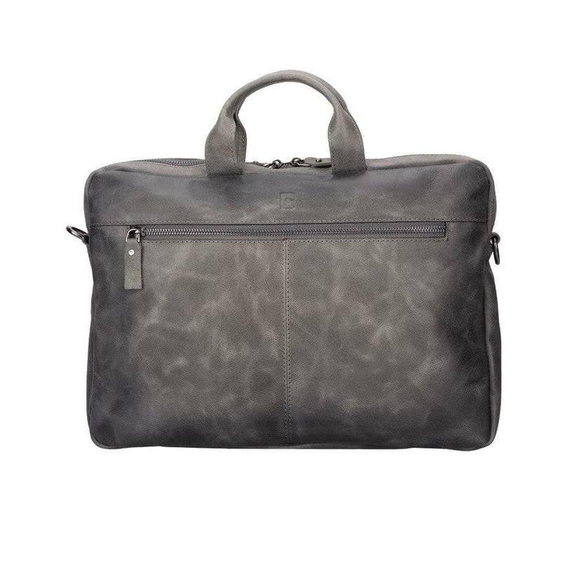 Bloominbag-Bloom Urban Shield 14" Gri Deri Laptop / Macbook çantası-3-milagron.live