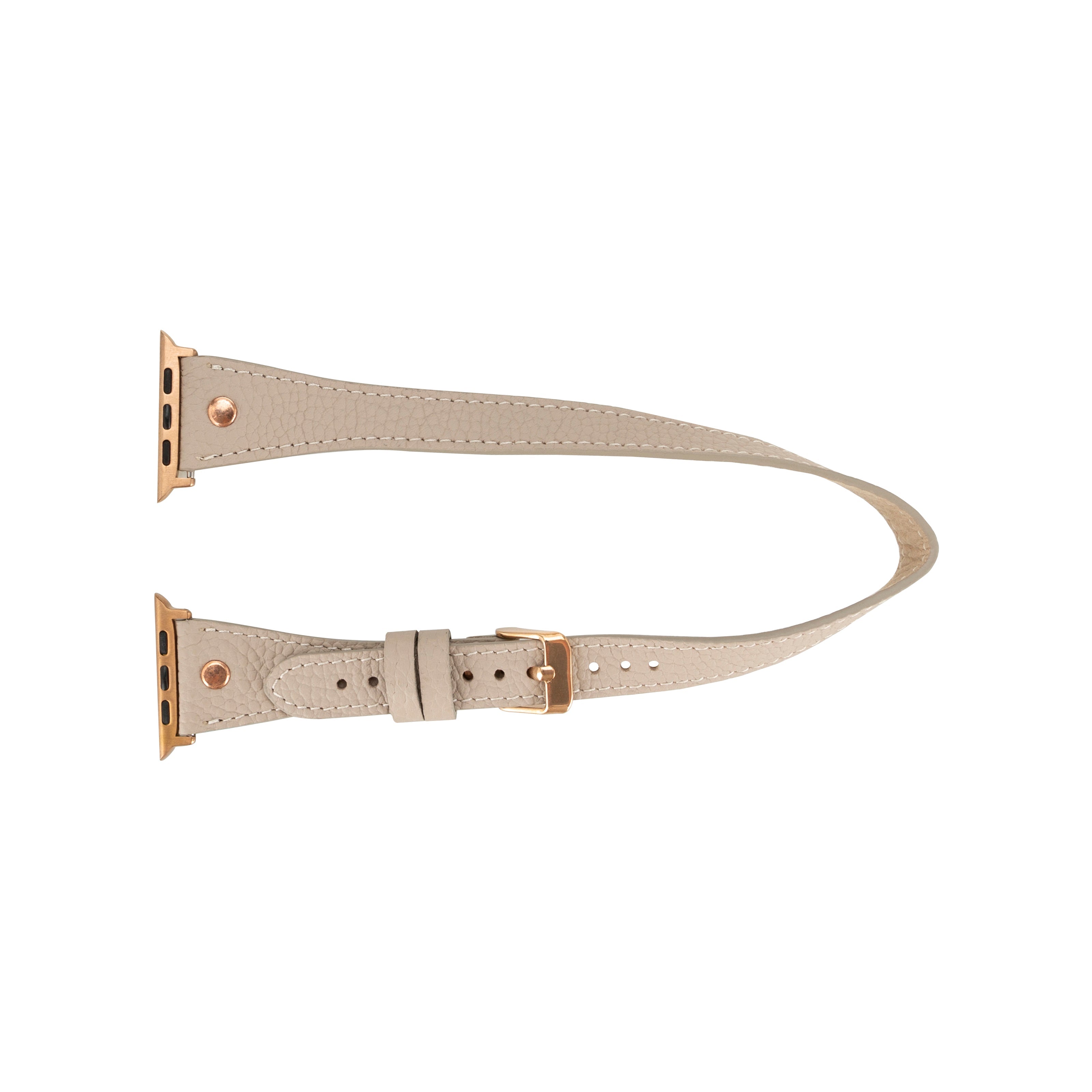 Bloomband Gold Tokalı Double Tour Sandy Brown Deri Apple Watch Kayışı - 44/45/46/49Mm