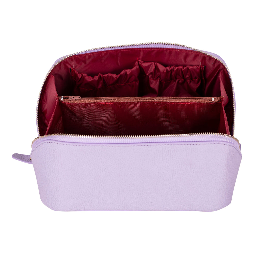 Ella Lilac Dusk Bloom Deri Seyahat Ve Makyaj Çantası