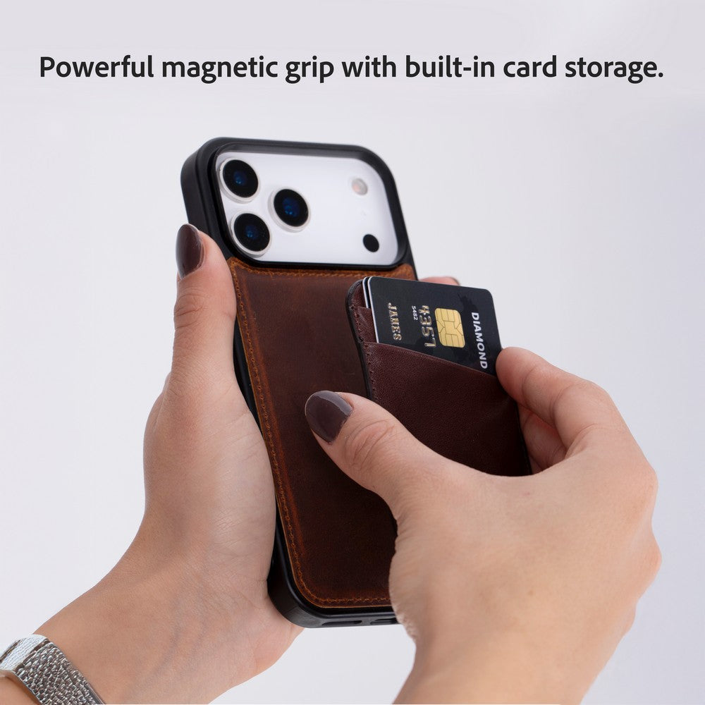 Linea Fit Cc Deep Espresso Leather Magsafe Card Holder