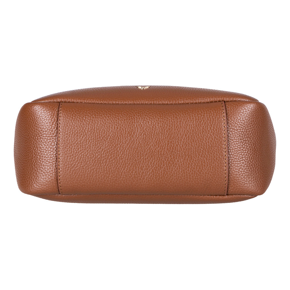 Bloominbag-Ravello Cimbrone Camel Tan Leather Shoulder Bag / Deri Omuz Çantası-5-milagron.live