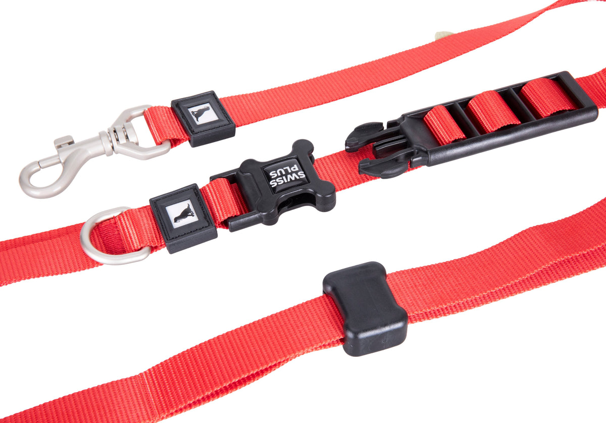 Swissplus Urban Paws Crimson Red Hands-Free Ayarlanabilir Köpek Kordonu – 20Mm