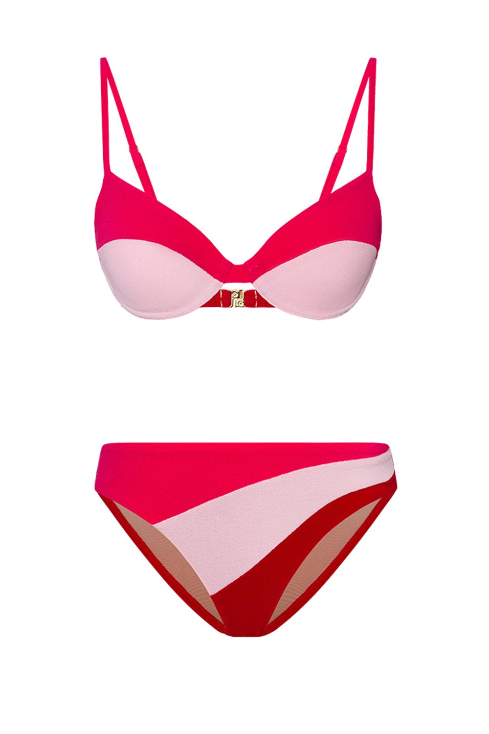 Bonesta-Arid Balenli Fuchsia Terry Bikini Takımı-Bikini & Mayo-4-milagron.live