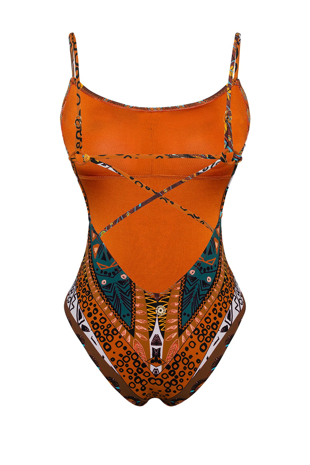 Bonesta-Atyrau Aztec Ethnic Pattern Aksesuarlı Askılı Kare Yaka Mayo-Bikini & Mayo-5-milagron.live