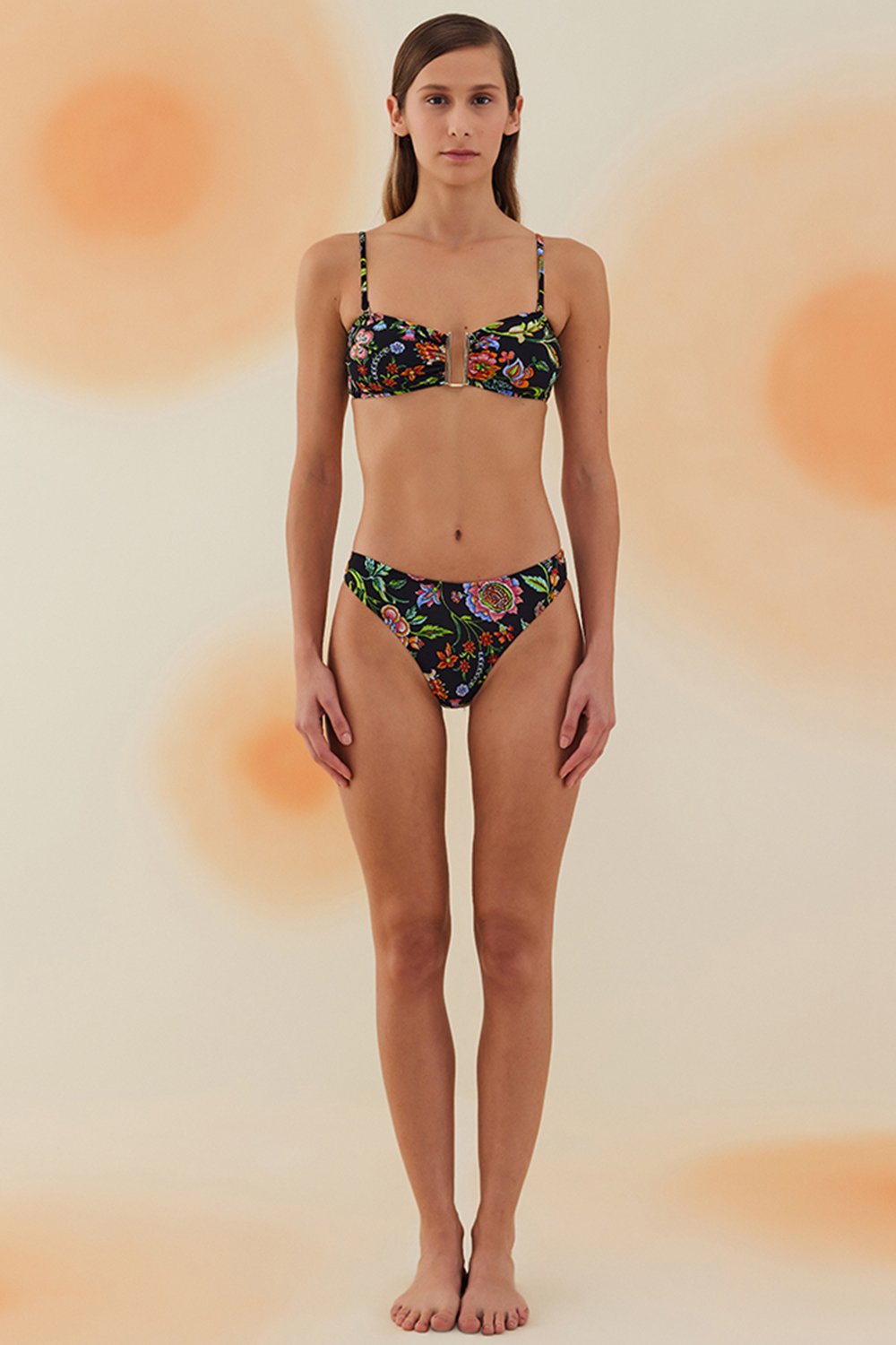Bonesta-Dasht Botanical Flower Pattern U Aksesuarlı Balenli Bikini Takımı-Bikini & Mayo-1-milagron.live
