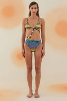 Bonesta-Dihedra Navajo Ethnic Pattern Aksesuarlı Üçgen Mayo-Bikini & Mayo-1-milagron.live