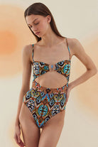 Bonesta-Halula Tapa Ethnic Pattern Aksesuarlı Pencereli Kaplı Mayo-Bikini & Mayo-2-milagron.live