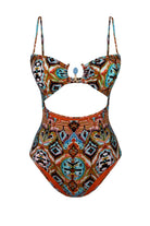 Bonesta-Halula Tapa Ethnic Pattern Aksesuarlı Pencereli Kaplı Mayo-Bikini & Mayo-4-milagron.live