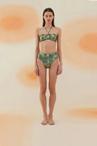 Bonesta-Nyiri Shiny Sonic Green Boyundan Bağcıklı Yüksek Bel Bikini Takımı-Bikini & Mayo-1-milagron.live
