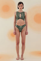 Bonesta-Pimenta Shiny Hunter Green Halter Kesim Mayo-Bikini & Mayo-1-milagron.live