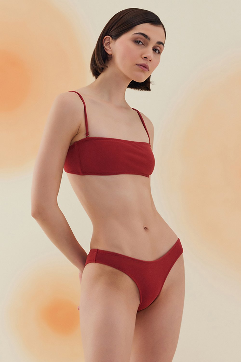 Bonesta-Yucca Burgundy Terry Askılı Atlet Bikini Takımı-Bikini & Mayo-2-milagron.live