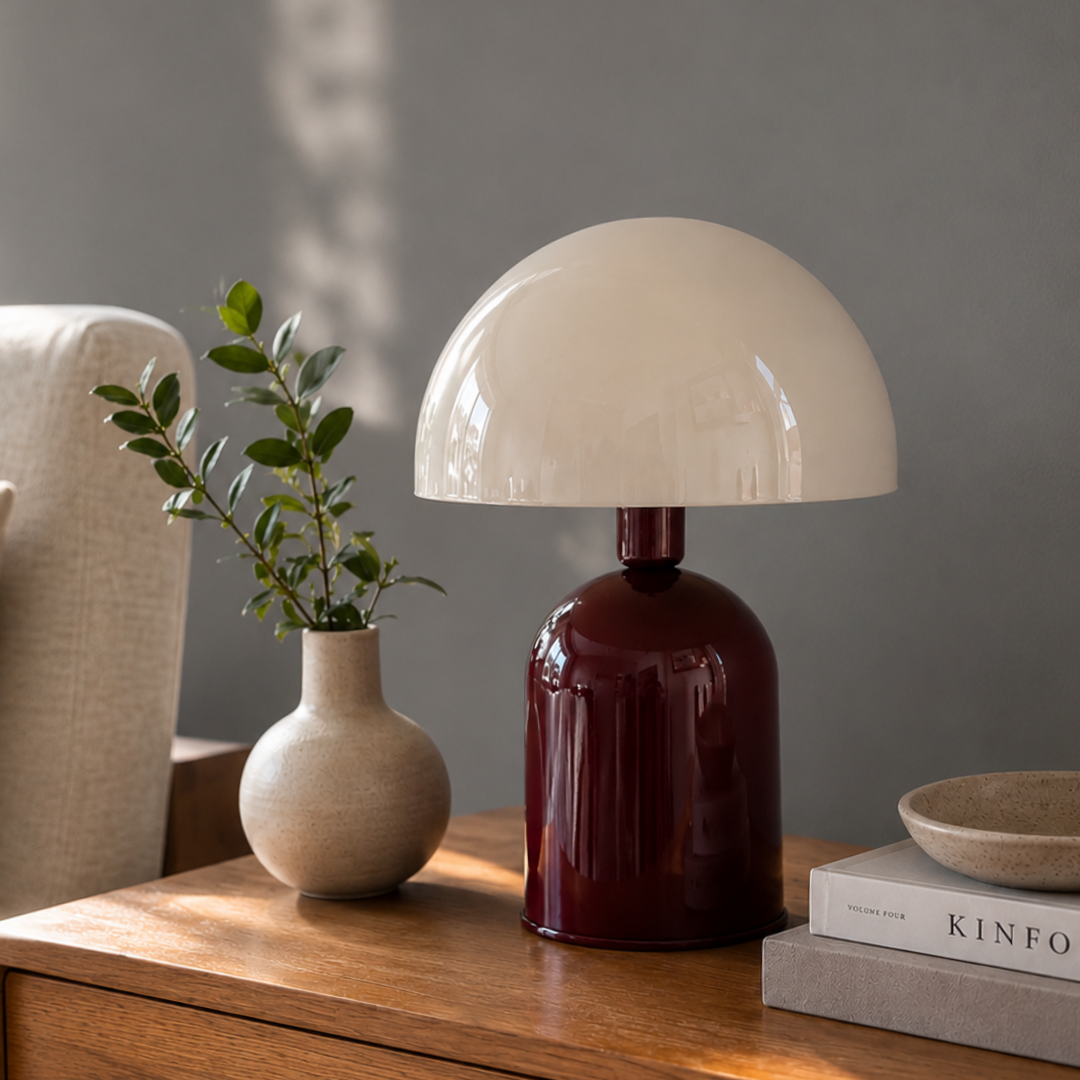 Soho Bordo Krem Metal Masa Lambası 
