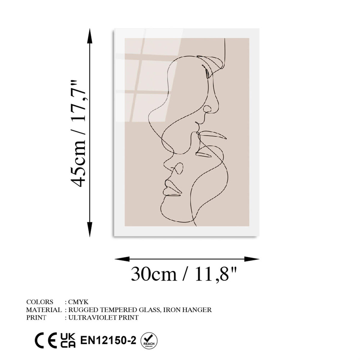 Uv-1038 Baskılı Cam Dikdörtgen Duvar Tablosu 