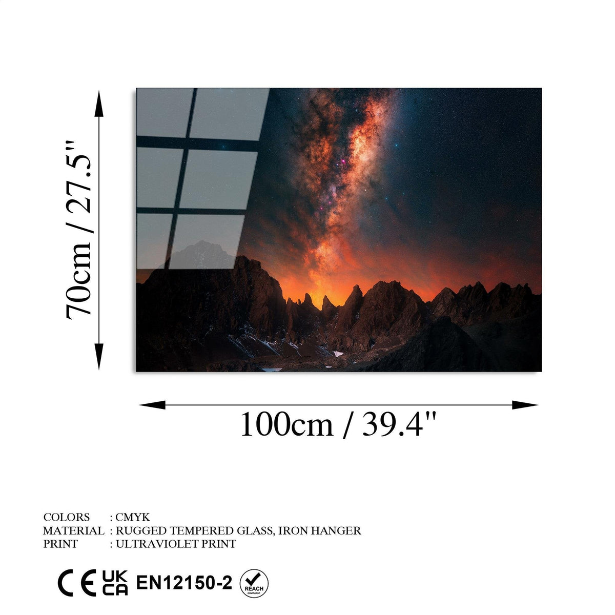 Uv-141 Baskılı Cam Dikdörtgen Duvar Tablosu 