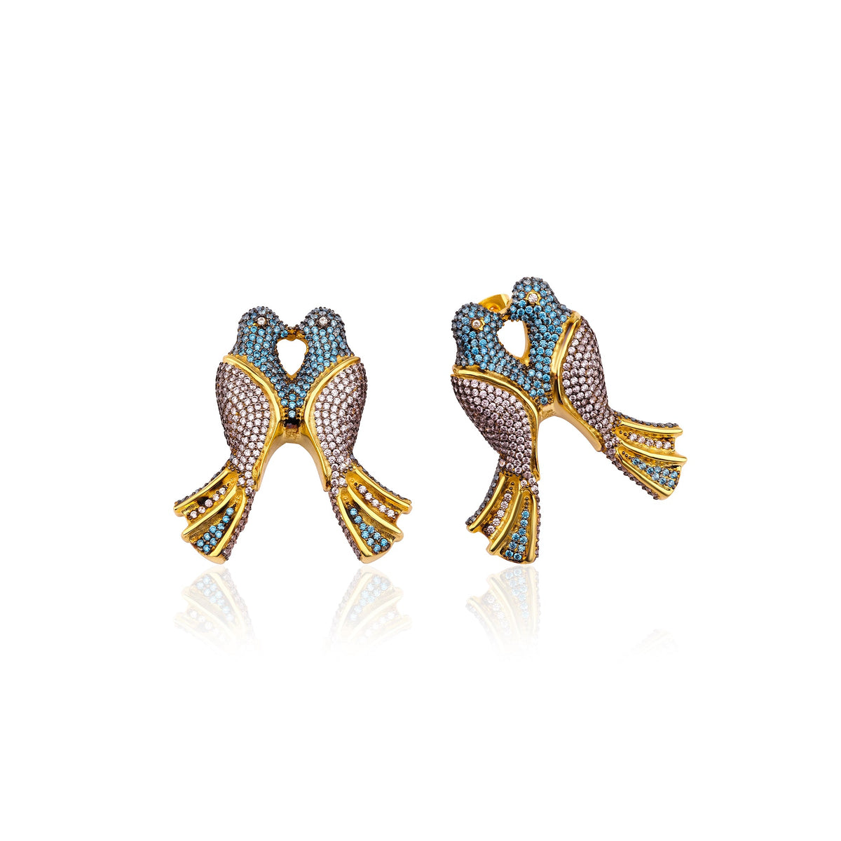 Bird Of Love Pembe & Aqua Küpe