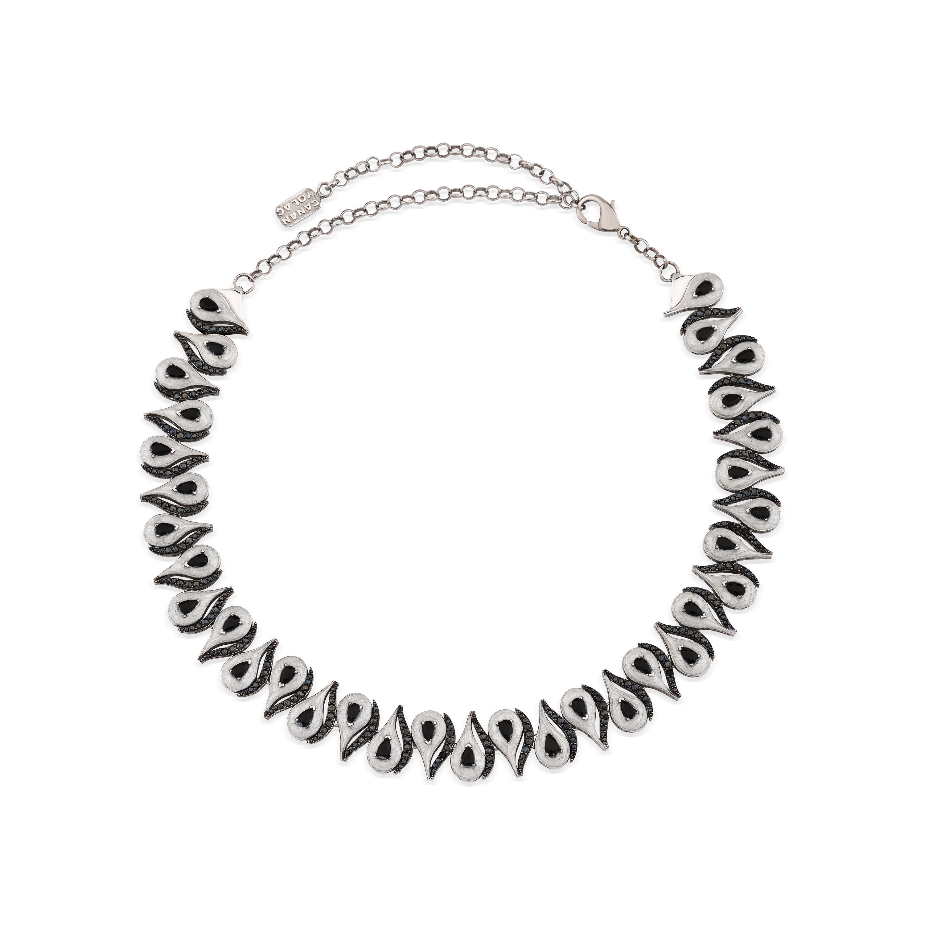 Cosmic Eye Siyah & Beyaz Mineli Choker/Kolye