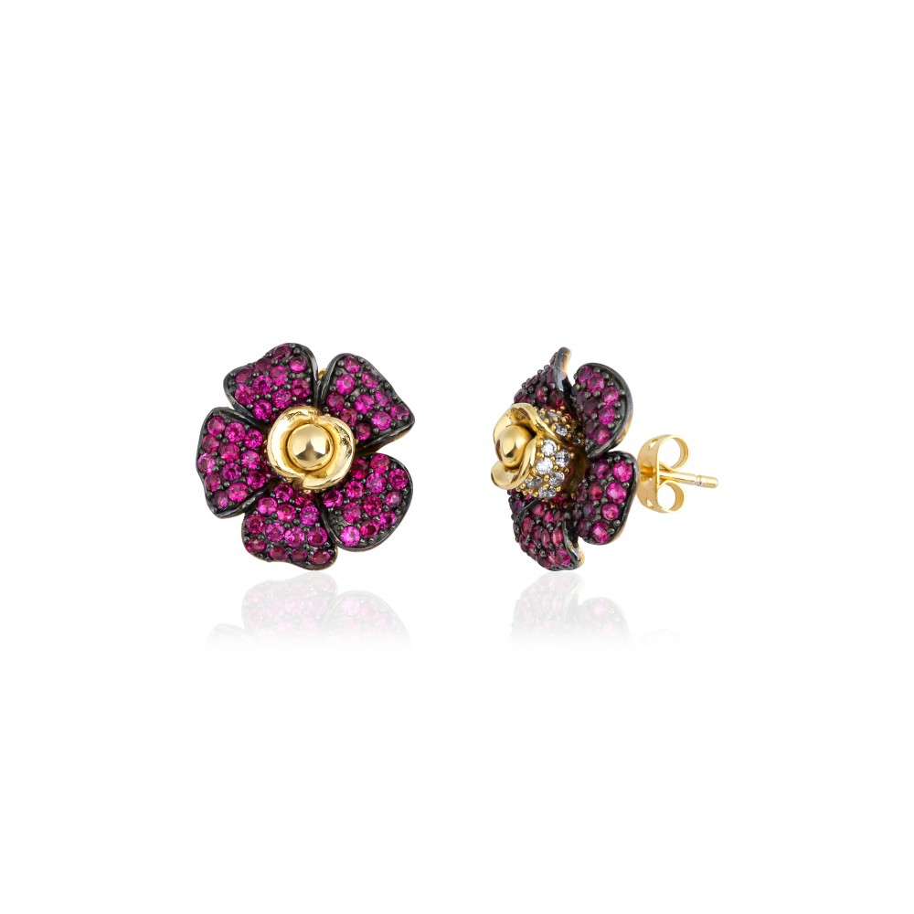 Inner Flower Ruby Küpe