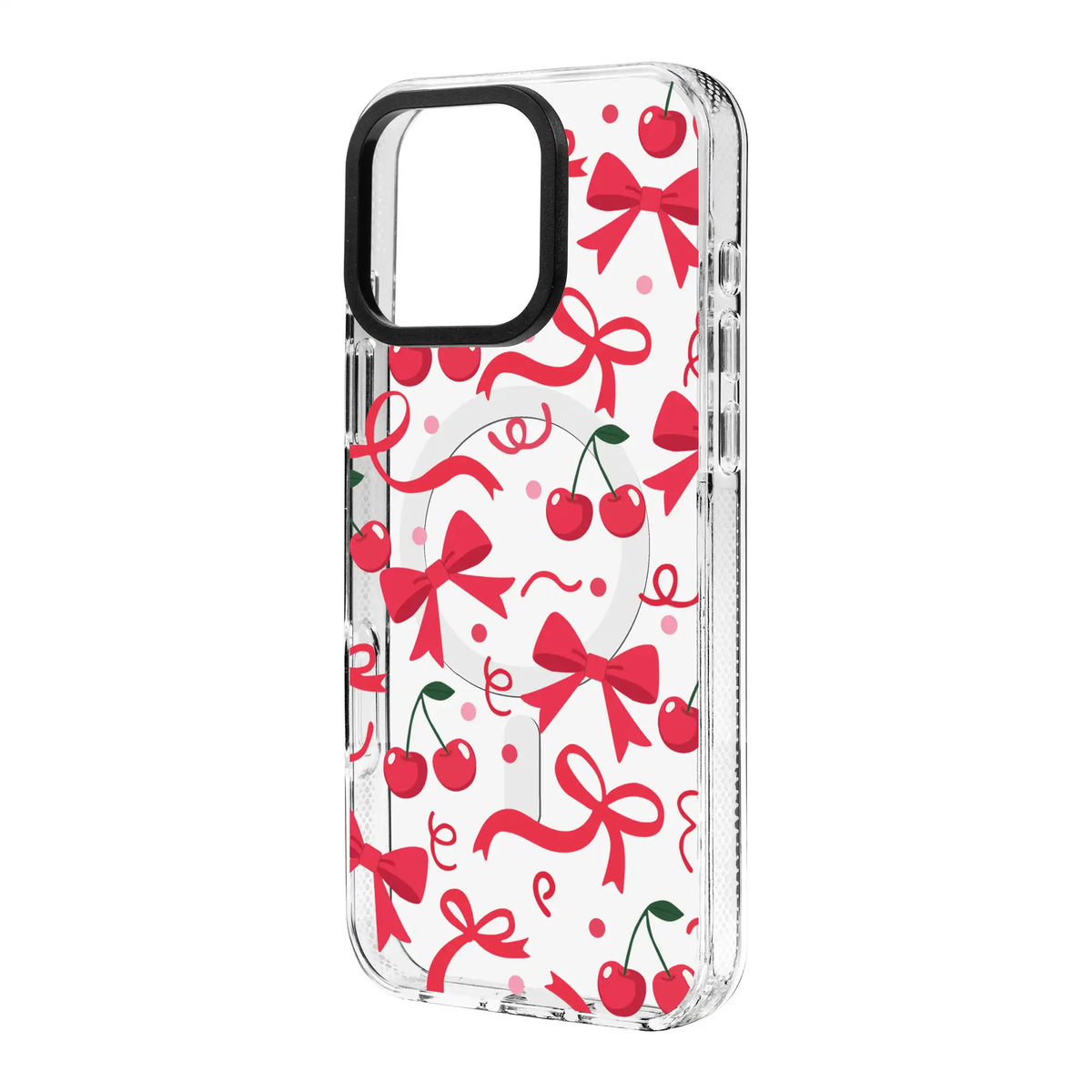 Cherry Ribbon-Clear Kılıf Magsafe Özellikli - Iphone 16 Pro