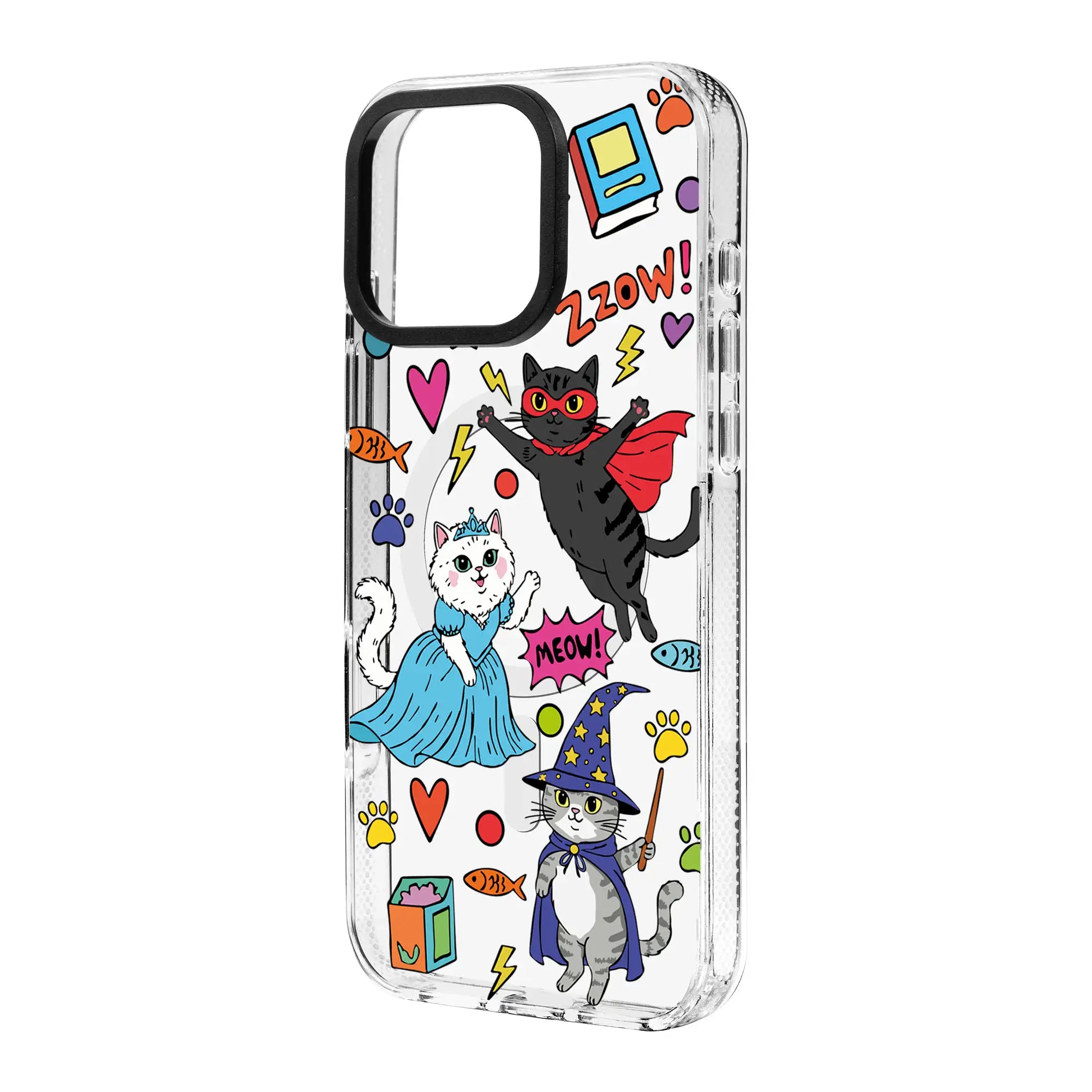 Fantastic Cats-Clear Kılıf Magsafe Özellikli - Iphone 15 Plus